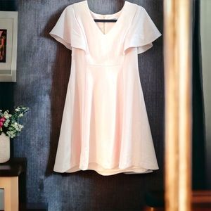 Calvin Klein Flutter Sleeve A-Line Dress